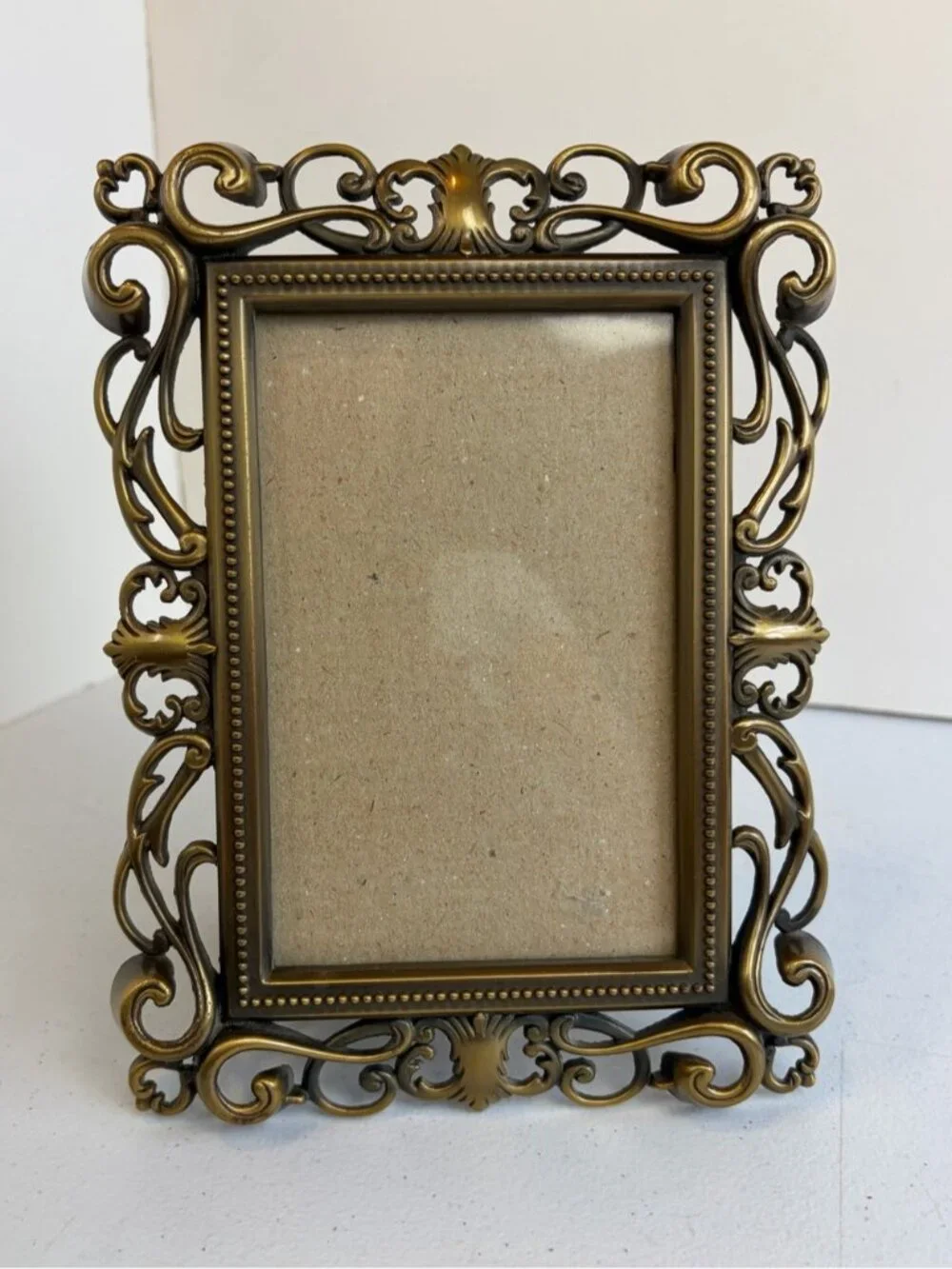 Vintage Ornate Bronze Tone Picture Frame Baroque Victorian Gothic Scroll Decor